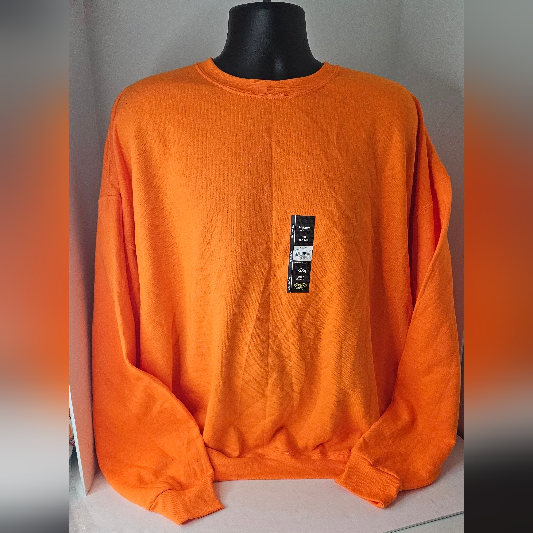Mens 3xl (54-56) Athletic Works Neon Orange Sweatshirt
